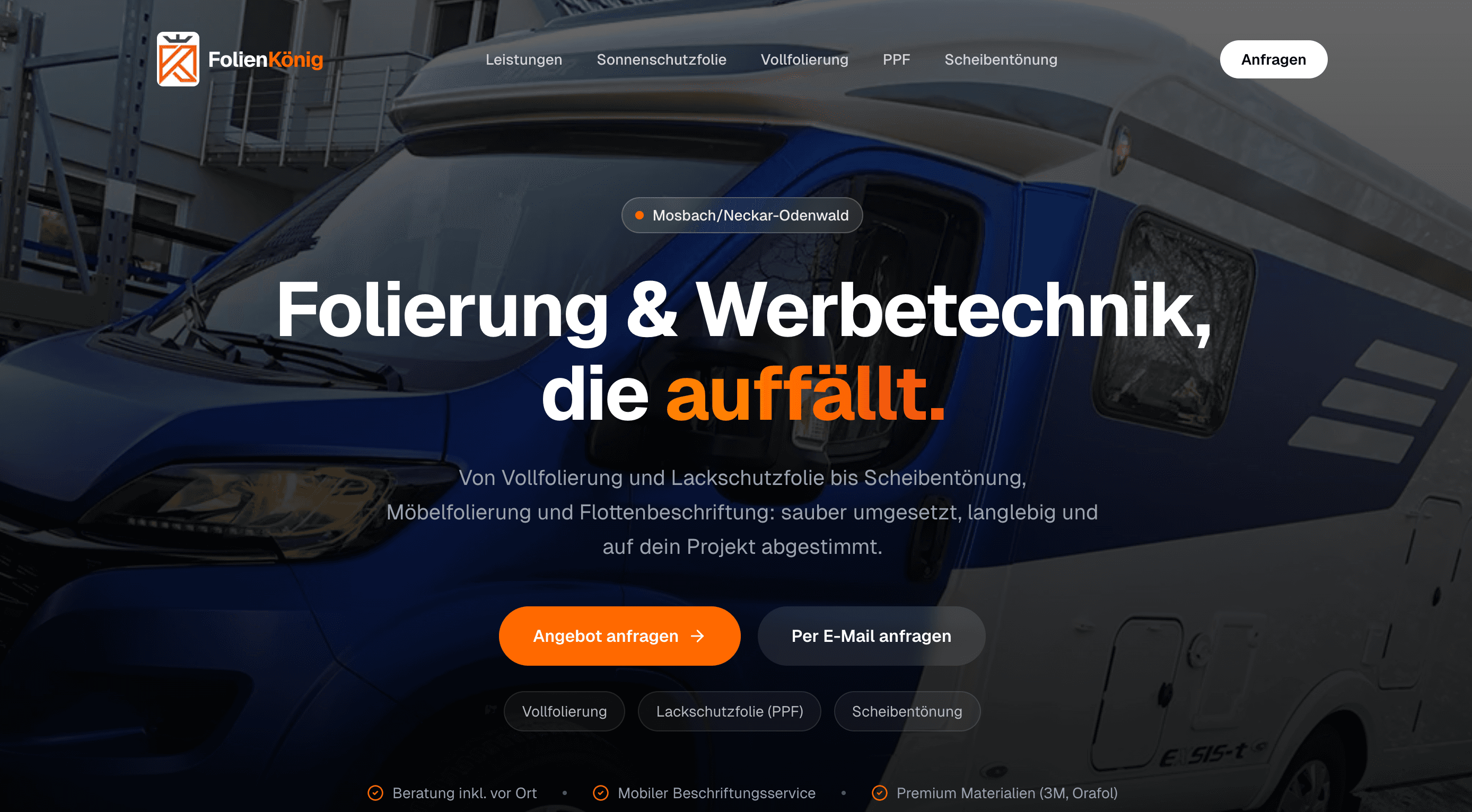 FolienKönig – Webdesign Referenz von Nexanum