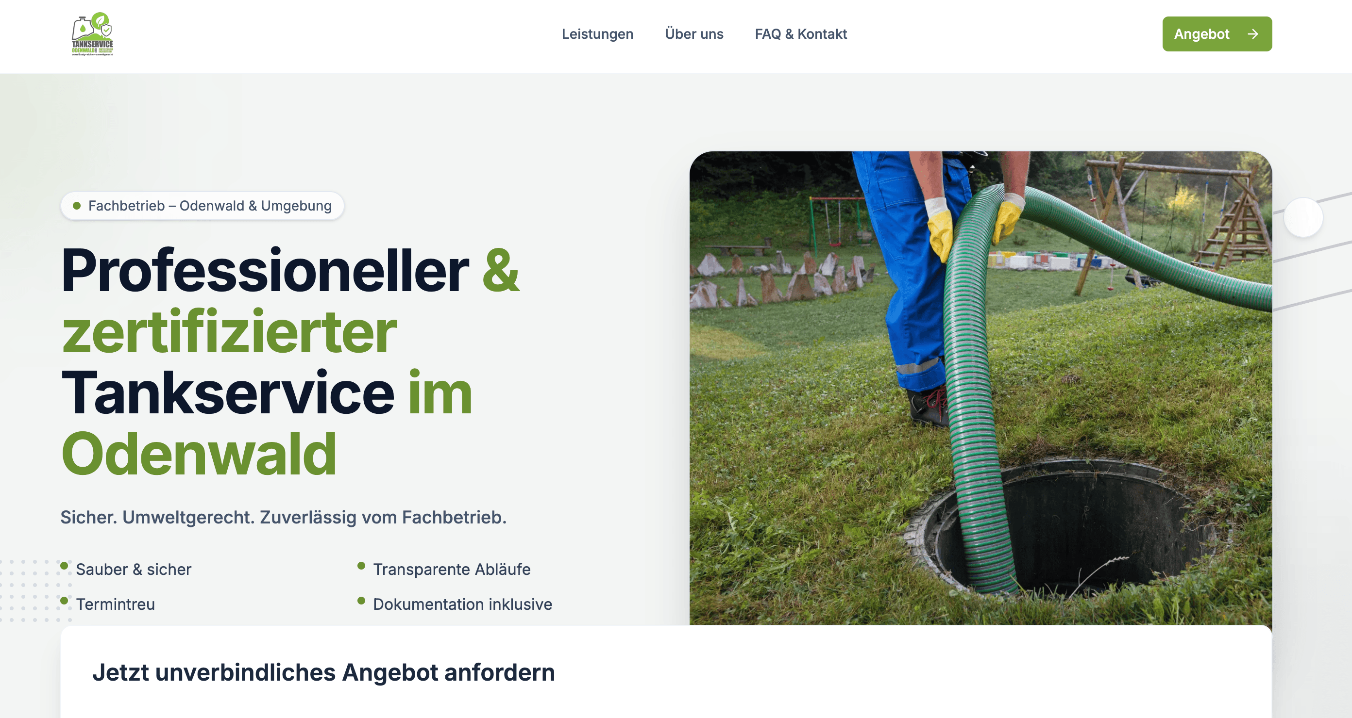 Tankservice Odenwald – Webdesign Referenz von Nexanum