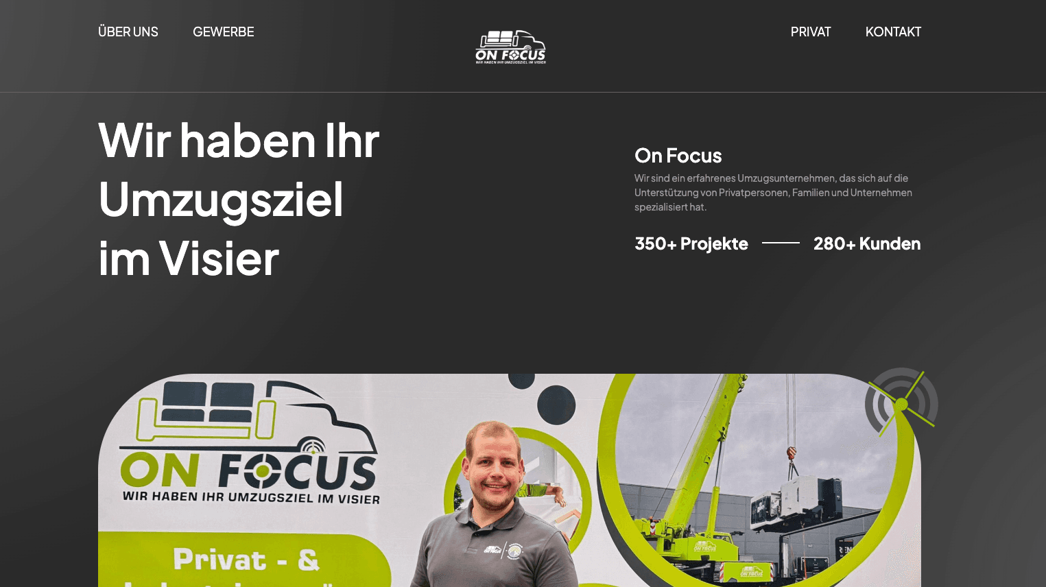 On Focus Umzüge – Webdesign Referenz von Nexanum